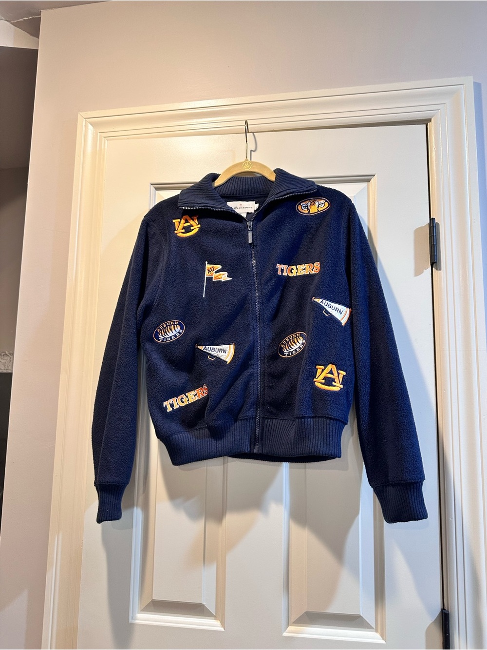 Vintage Auburn Embroidered Fleece Zip-Up Jacket